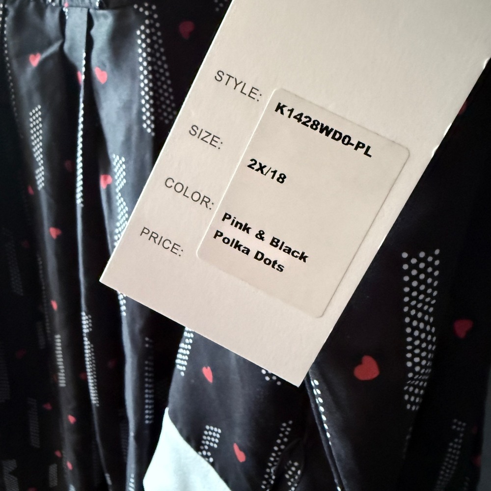 Unique Vintage Peggy Black Red Heart Peter Pan Collar Babydoll Dress,2X/18 (New) - Picture 8 of 9